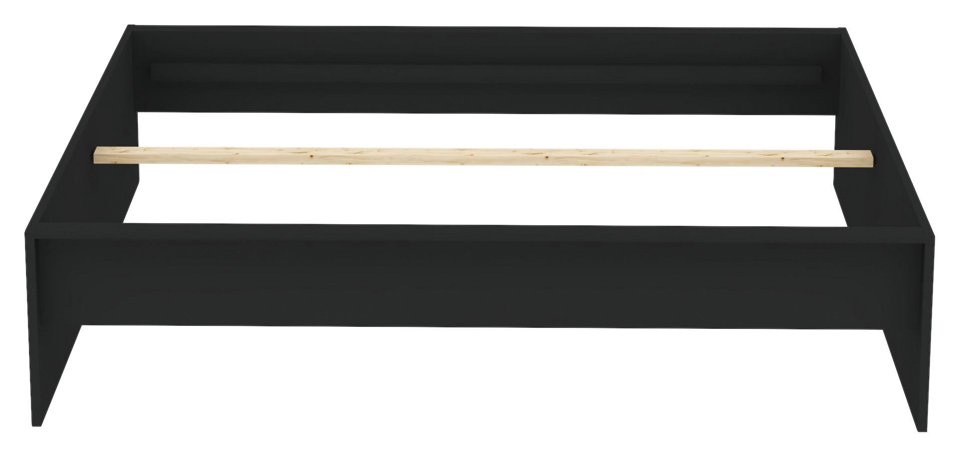 Posteljni Okvir Unit 180 - antracit, Konvencionalno, leseni material (180/200cm) - Based