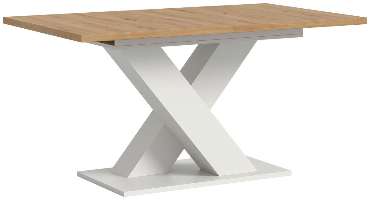 Ausziehtisch Marlon Eiche Artisan ca. 150-190x90x/76 cm - Eiche Artisan/Weiß, KONVENTIONELL, Holzwerkstoff (150-190/90/76cm) - MID.YOU