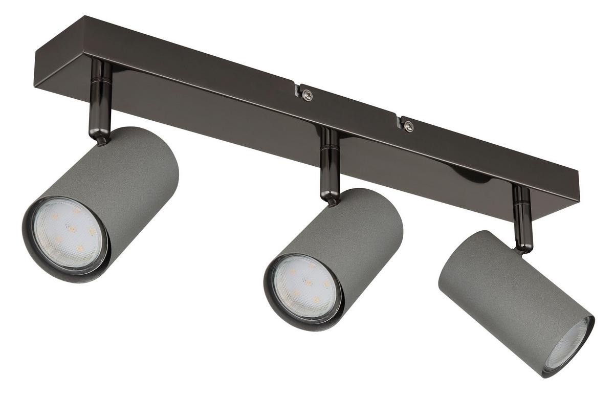 Strahler Robby Grau/Schwarzchrom max. 35 Watt - Schwarzchrom/Grau, Design, Metall (41/10/12cm) - Globo