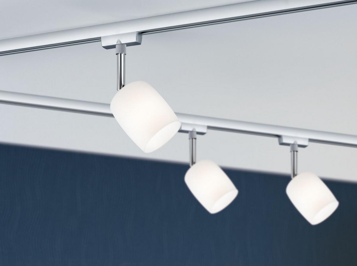 Schienensystem-Strahler Spot Blossom max. 10 Watt - Chromfarben/Weiß, Design, Kunststoff/Metall (7,4/12,8/11,5cm) - Paulmann