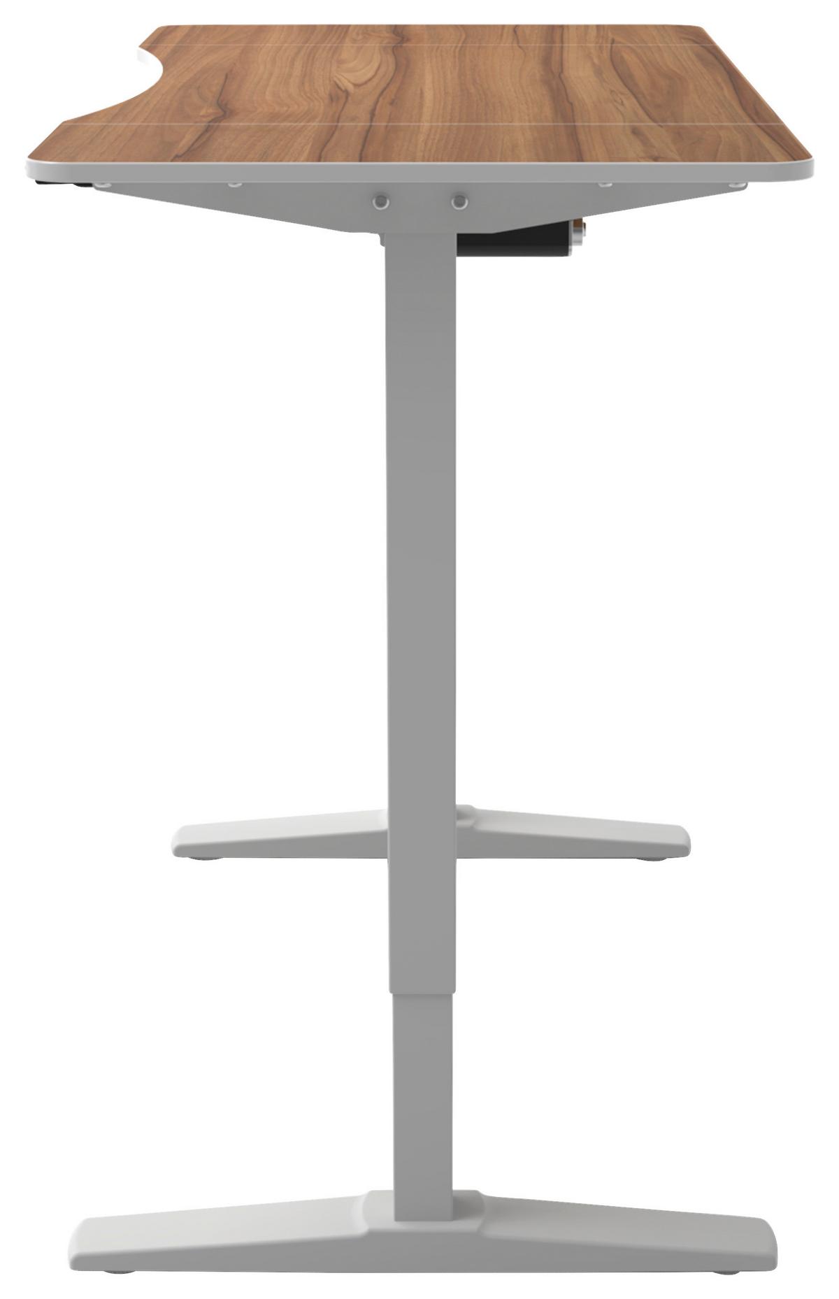 BIURKO MENTON - biały/kolor orzecha włoskiego, Modern, materiał drewnopochodny/tworzywo sztuczne (120/75-120/70cm) - MID.YOU