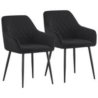 ZESTAW KRZESEŁ Z PODŁOKIETNIK. STU - czarny, Design, metal/tkanina (56/82,5/61,5cm) - Novel