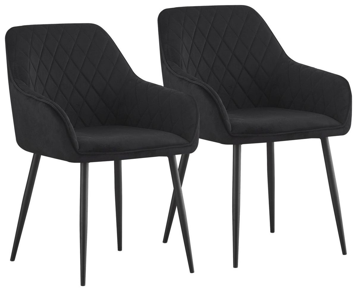 ZESTAW KRZESEŁ Z PODŁOKIETNIK. STU - czarny, Design, metal/tkanina (56/82,5/61,5cm) - Novel