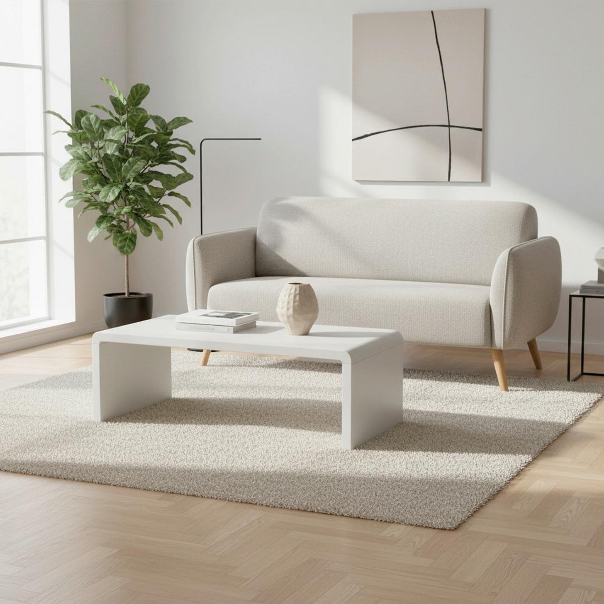 Canapea cu 2 locuri PIA - gri deschis, Modern, textil (146/76/75cm) - Bessagi Home