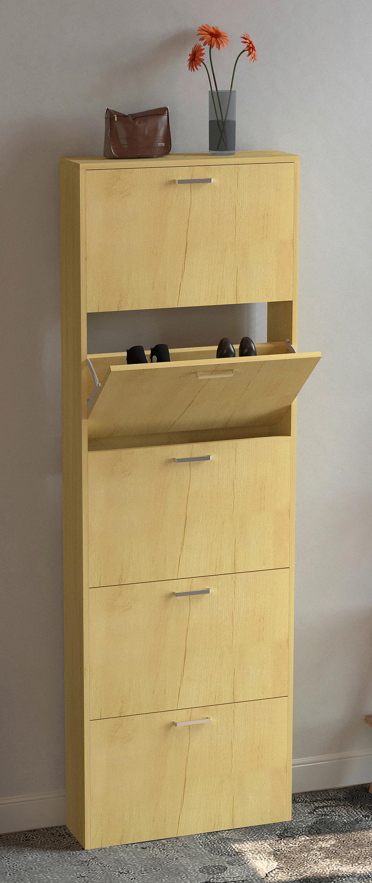 Omara Za Čevlje Sulos Xl, Barva Hrasta - srebrne barve/medeni hrast, Design, umetna masa/leseni material (59/179/17cm) - MID.YOU