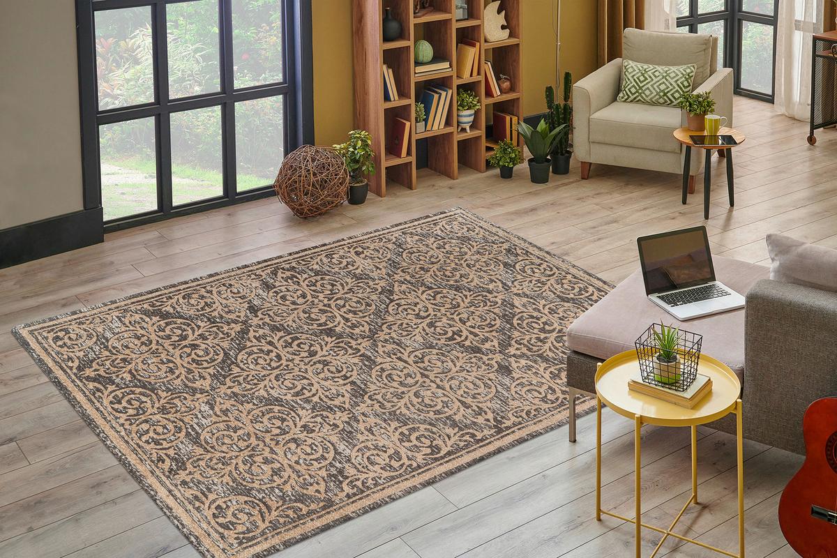 Flachwebeteppich Davio 100 - Beige, Konventionell, Textil (160/230cm) - Kayoom