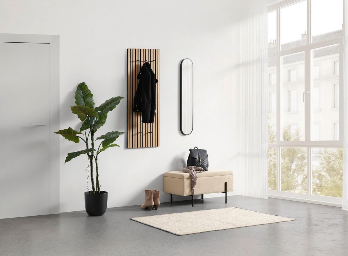 Garderobenpaneel Grace in Eiche Artisan - Eiche Artisan, MODERN, Holzwerkstoff/Textil (50/125/4cm) - Mömax