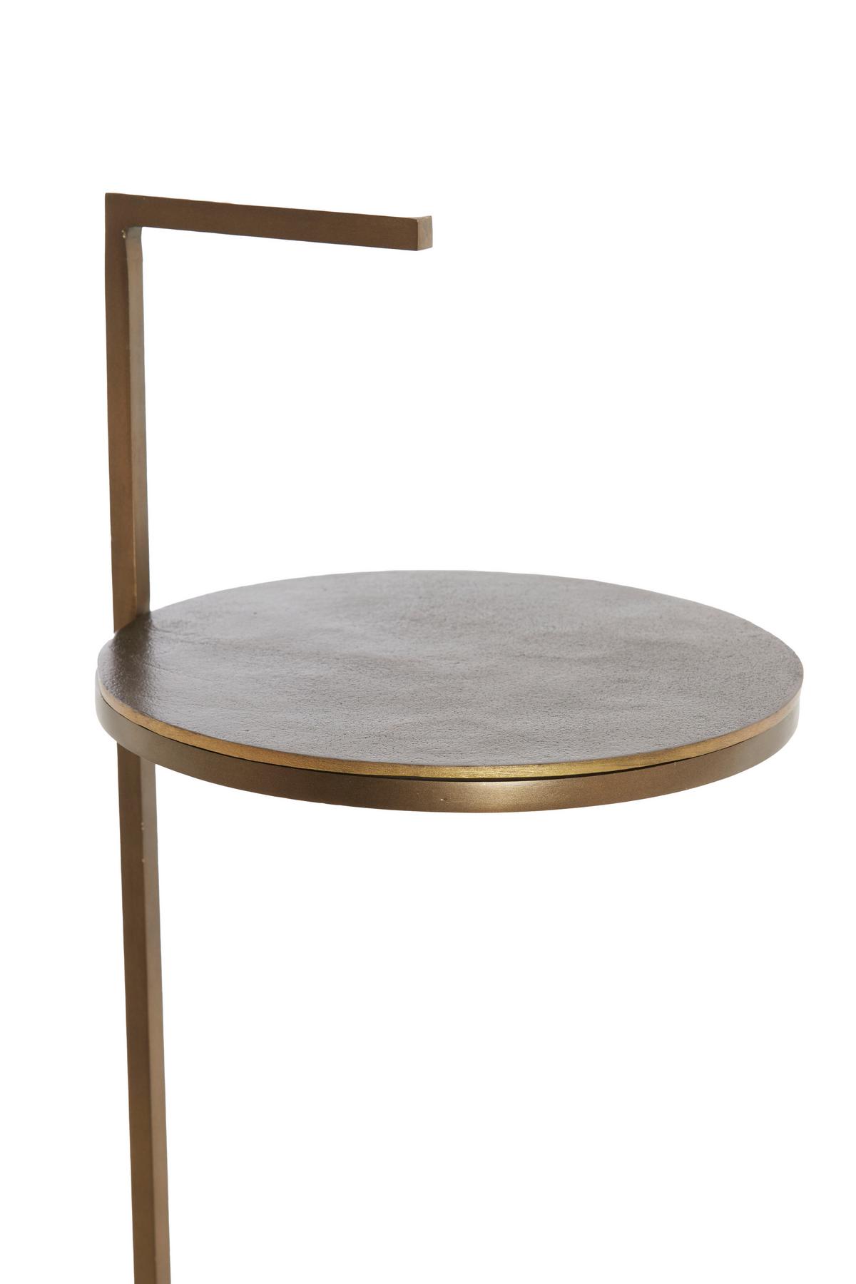 STOLIK BOCZNY 8057782_LEDA - kolor brązu/kolor piaskowy, Trend, kamień/metal (26/26/76cm) - Light & Living