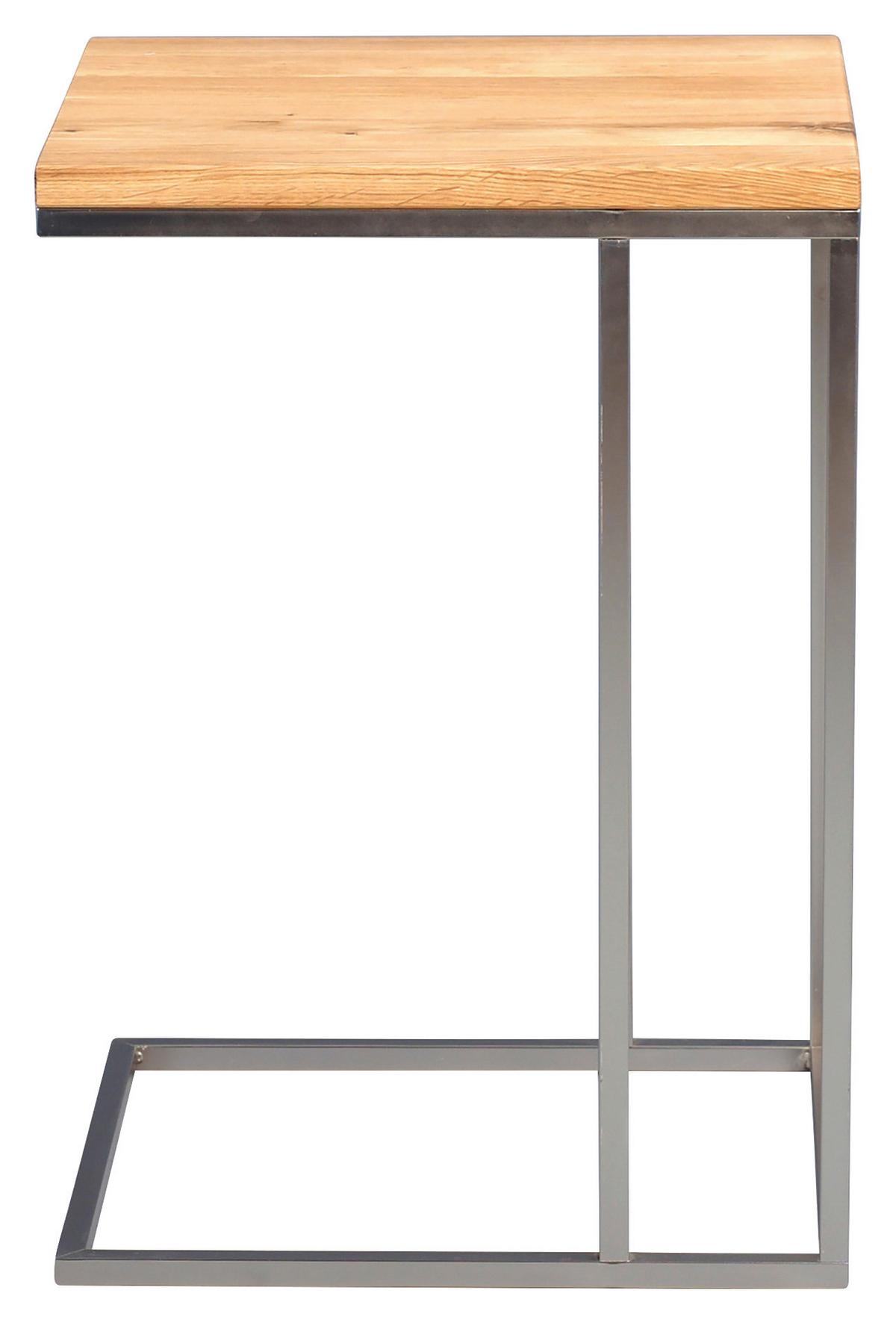 STOLIK BOCZNY FINN - kolor dębowy/kolor stalowy, Design, metal/drewno (38/43/62cm)