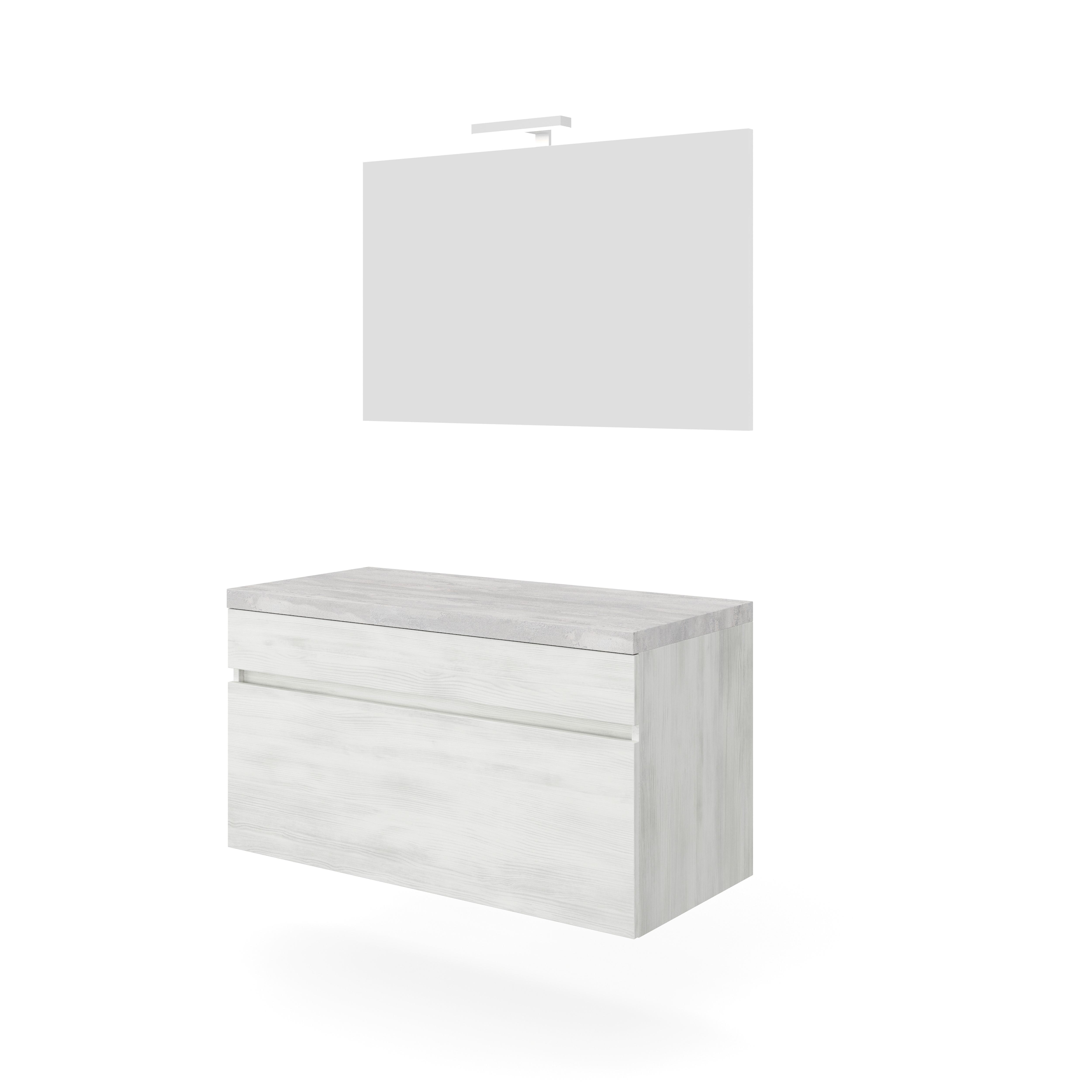 Mobilier de baie Bogota - alb/stejar Bianco, Basics, material pe bază de lemn (101/135/46cm)