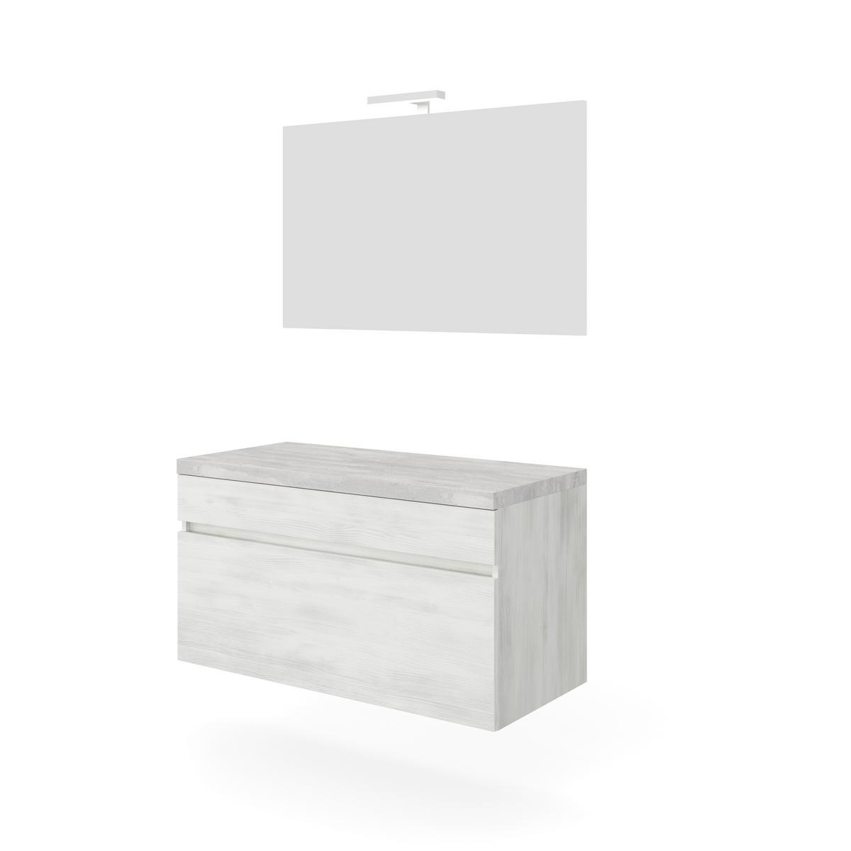 Mobilier de baie Bogota - alb/stejar Bianco, Basics, material pe bază de lemn (101/135/46cm)