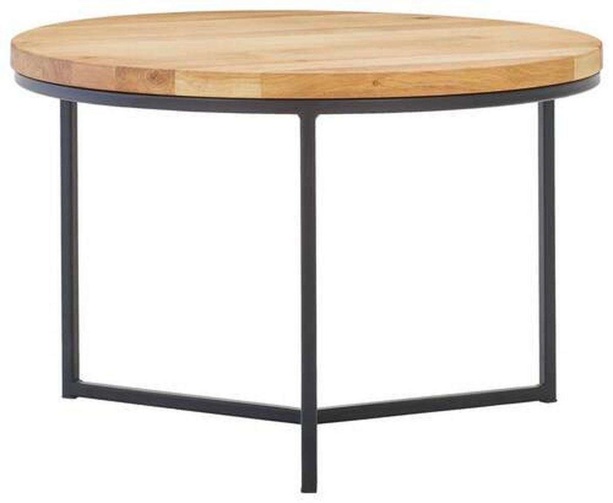 STOLIK KAWOWY MALMÖ - kolor dębowy/czarny, Design, metal/drewno (60/60/37cm) - Linea Natura