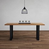 Tisch Kayla Aus Eiche Echtholz ca. 180x90 cm - Eichefarben/Schwarz, MODERN, Holz/Metall (180/76/90cm) - Modern Living