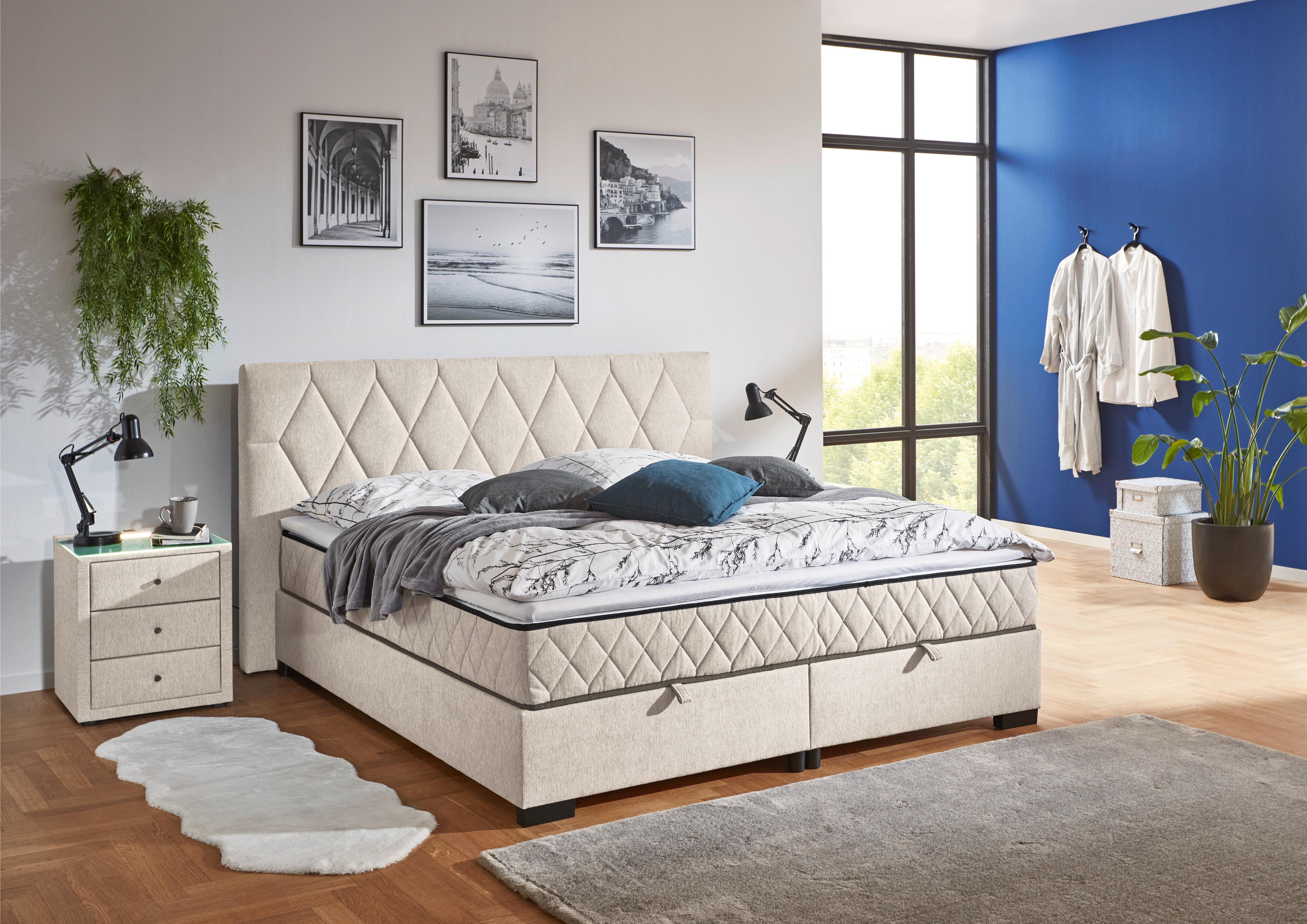 PAT BOX MAYA B - crem, Konventionell, plastic/lemn (180/200cm) - Modern Living
