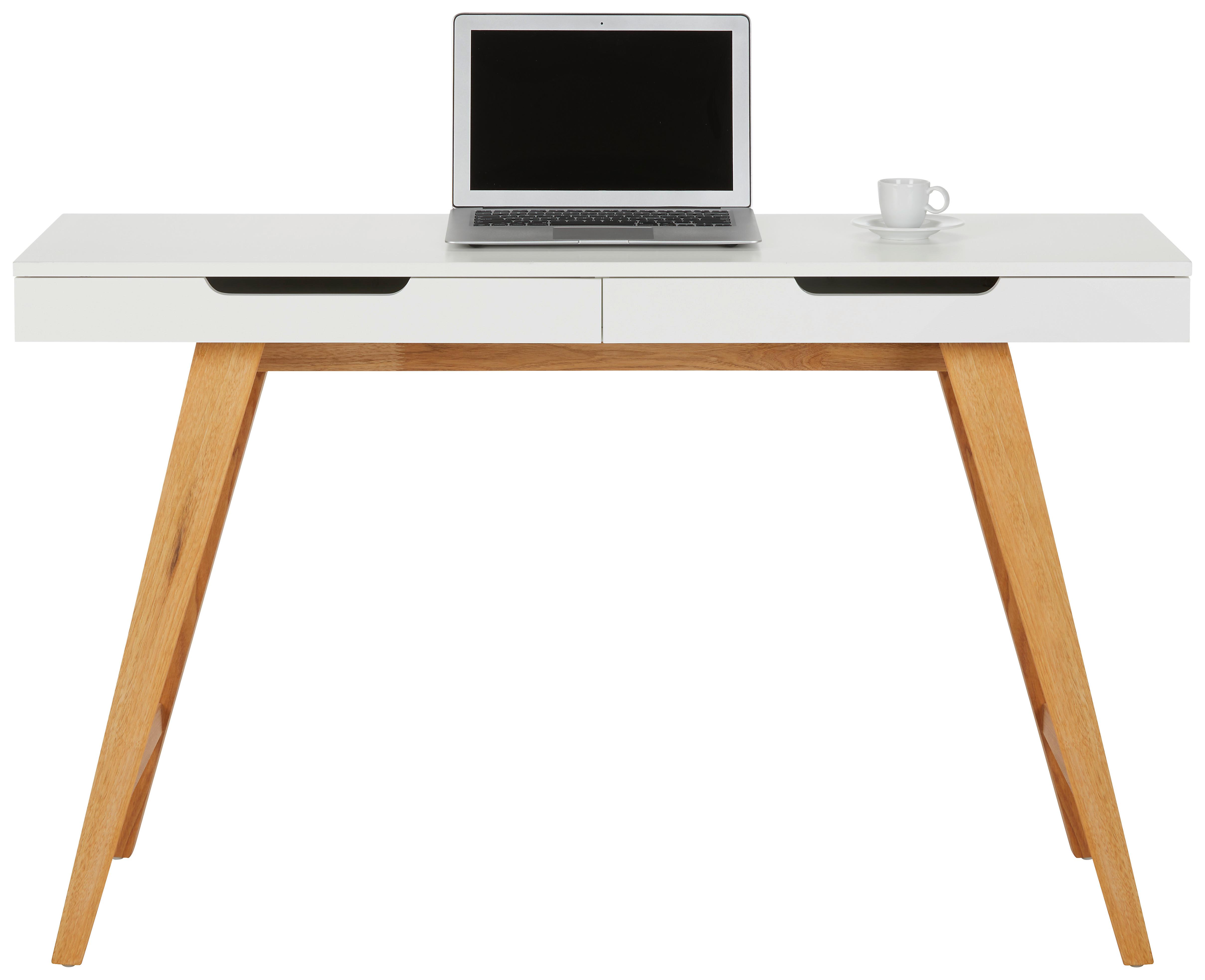 Schreibtisch in Weiß/Walnussfarben - Walnussfarben/Weiß, Design, Holz/Holzwerkstoff (120/75/40cm) - Modern Living