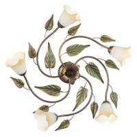 Deckenleuchte Miranda Bronze/Olivgrün max. 6 Watt - Bronzefarben/Olivgrün, ROMANTIK / LANDHAUS, Glas/Metall (70/20/70cm)