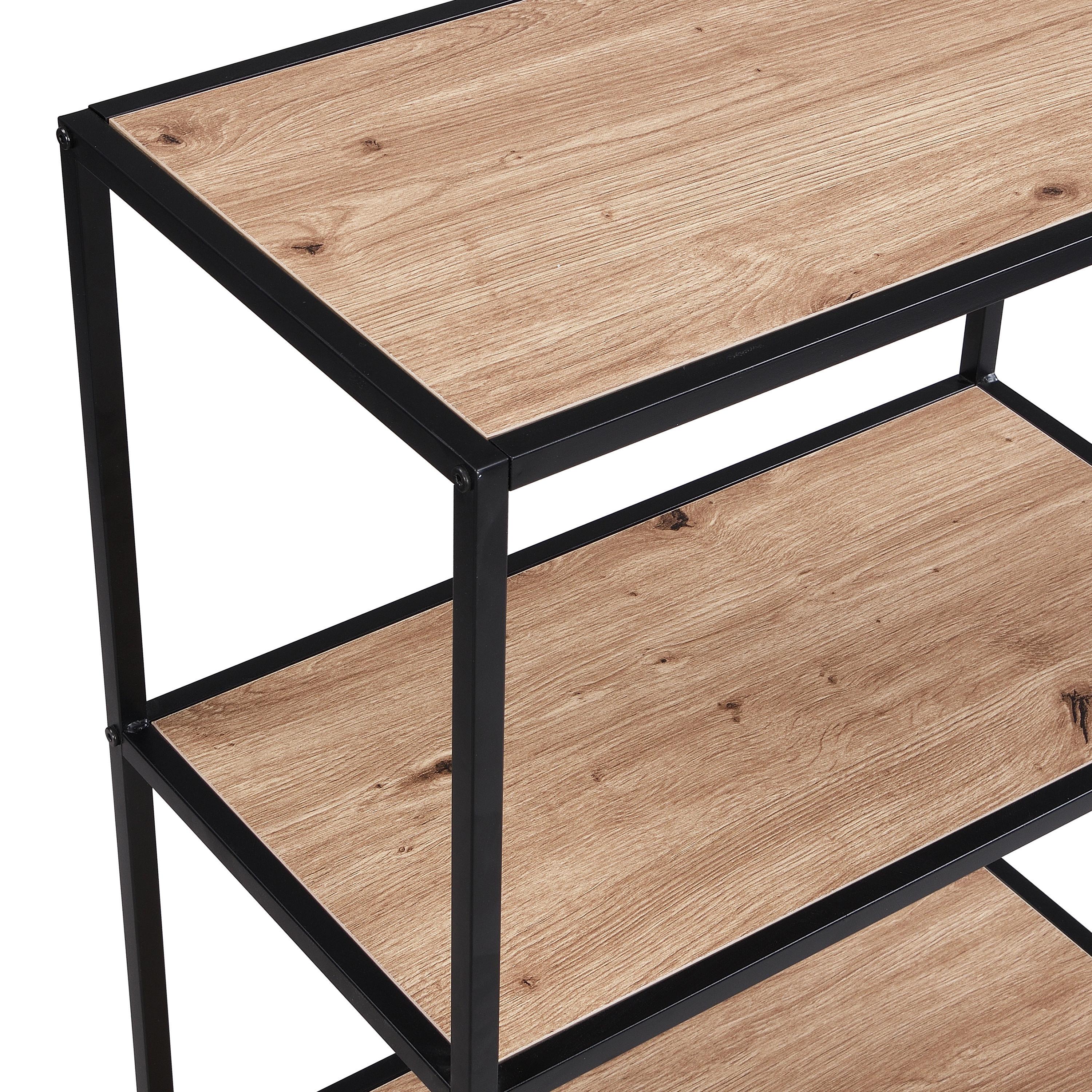Polica Venedig - hrast Artisan/crna, Moderno, drvni materijal/metal (60/149/33cm) - Modern Living