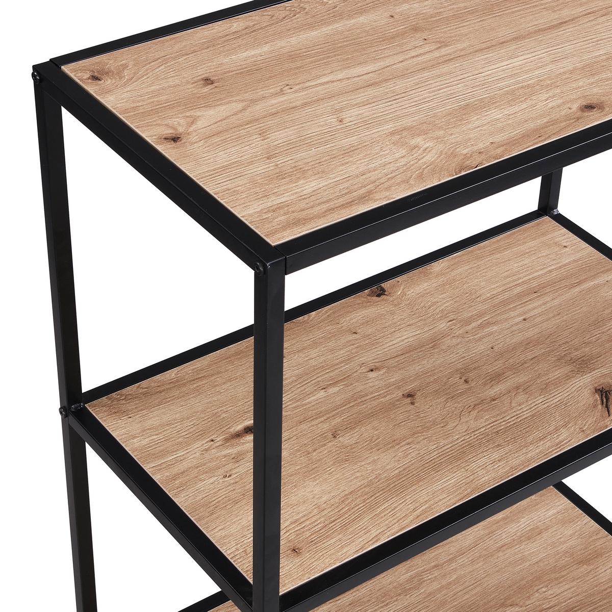 Etajeră VENEDIG - stejar Artisan/negru, Modern, metal/material pe bază de lemn (60/149/33cm) - Modern Living