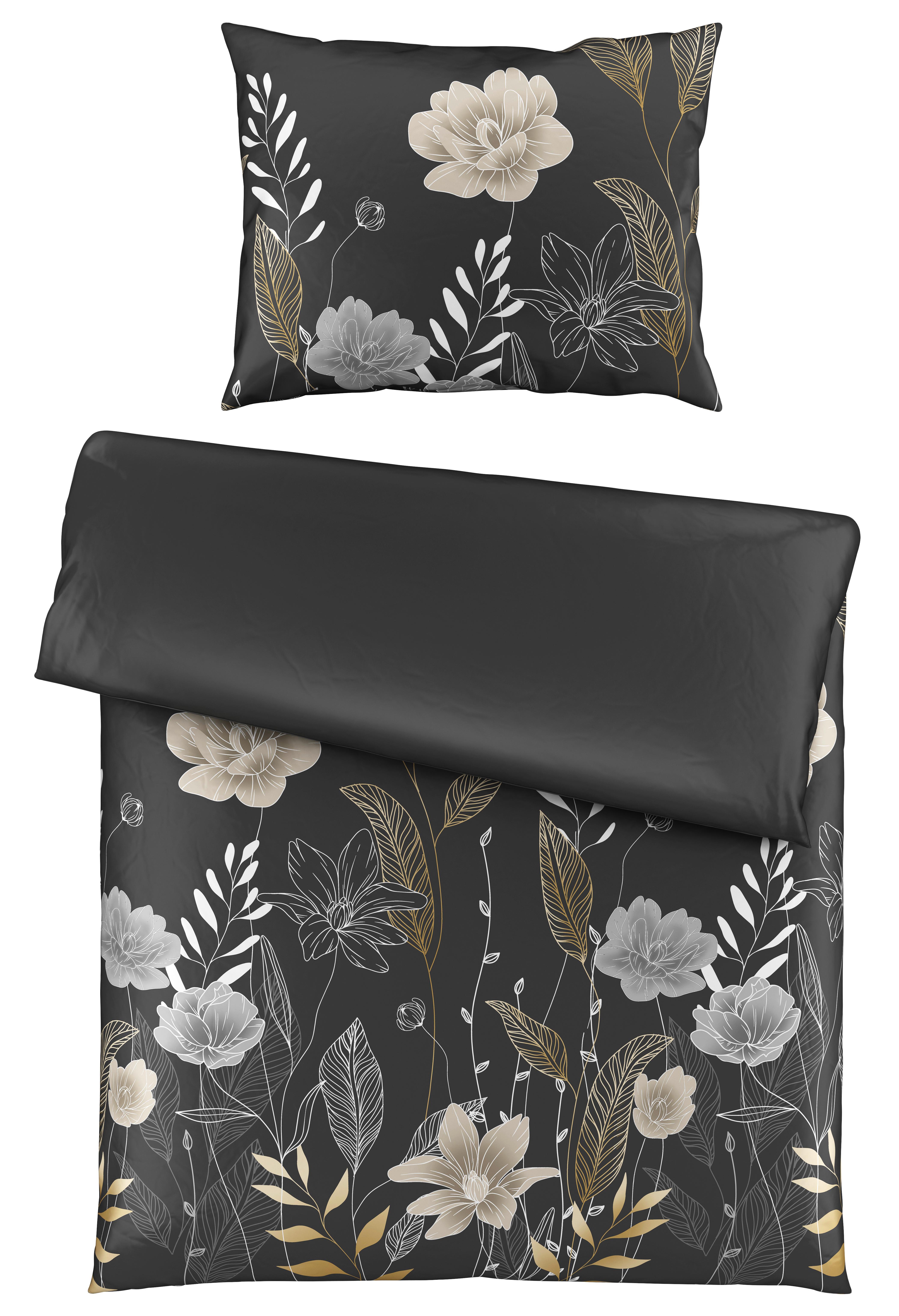 Ágyneműhuzat-garnitúra Nala - antracit, Romantik / Landhaus, textil (140/200cm) - Mömax