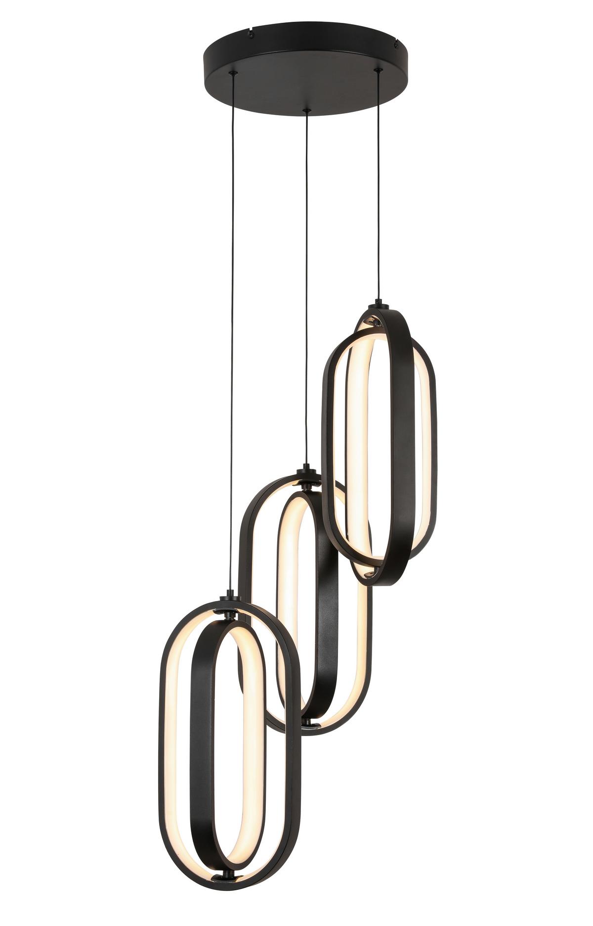LAMPA WISZĄCA LED NIMA - czarny, Design, tworzywo sztuczne/metal (34/250cm) - Novel