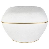 HOCKER CONTESSA 135 - Weiss/Goldfarben, Design, Textil/Metall (60/42,5cm) - Kayoom