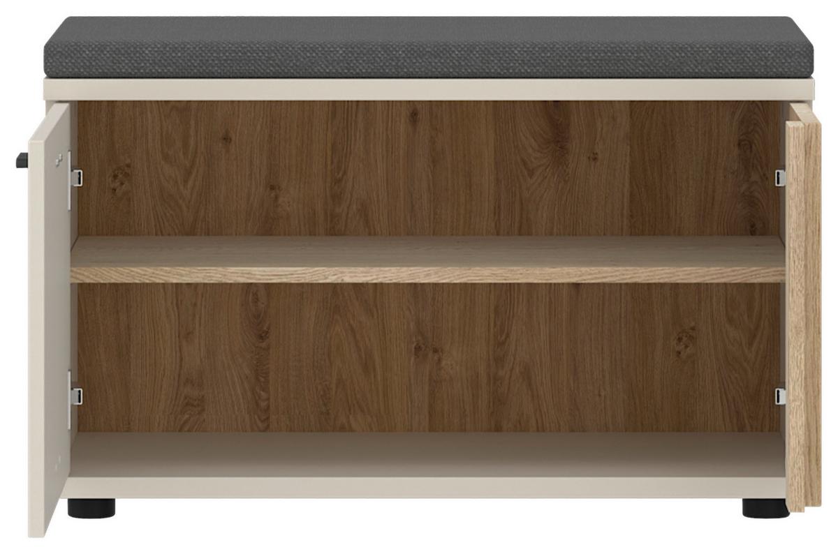 Bancă pentru hol MOSANO - cașmir/culoare lemn stejar, Trend, material pe bază de lemn (80/50,2/40cm) - Modern Living