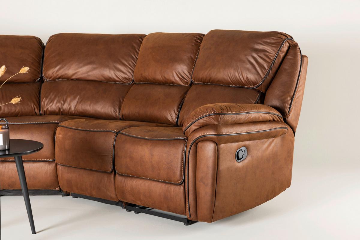 ECKSOFA SARANDA - Schwarz/Braun, Design, Textil (169/169cm) - Livetastic