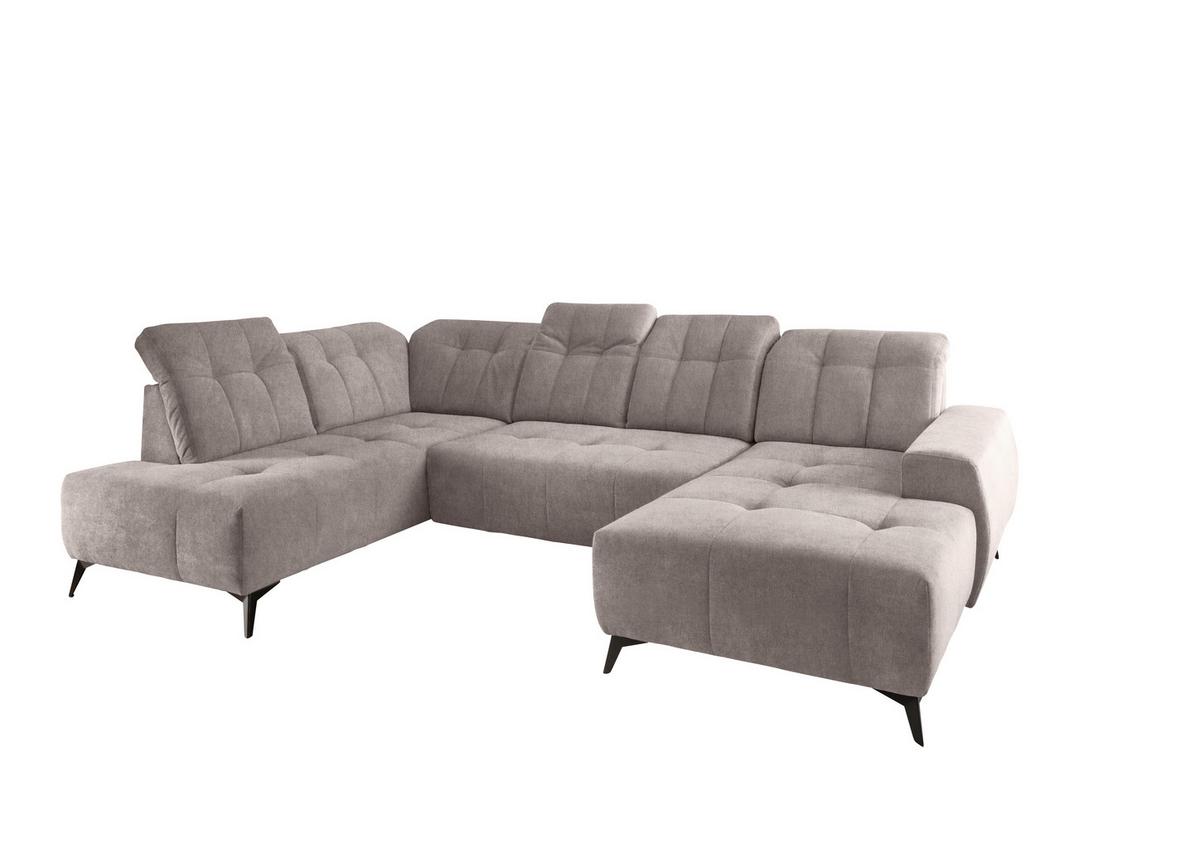 WOHNLANDSCHAFT SANO - Taupe/Schwarz, MODERN, Textil/Metall (200/337/180cm) - Livetastic