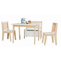 ZESTAW DO SIEDZENIA DLA DZIECI DAVID  WEISS - kolor naturalny/biały, Basics, drewno - My Baby Lou