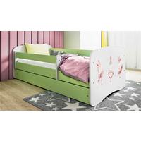 Otroška Postelja Babydreams, Bela, Zelena, 80x160cm - zelena/bela, Moderno, tekstil/leseni material (80/160cm) - MID.YOU