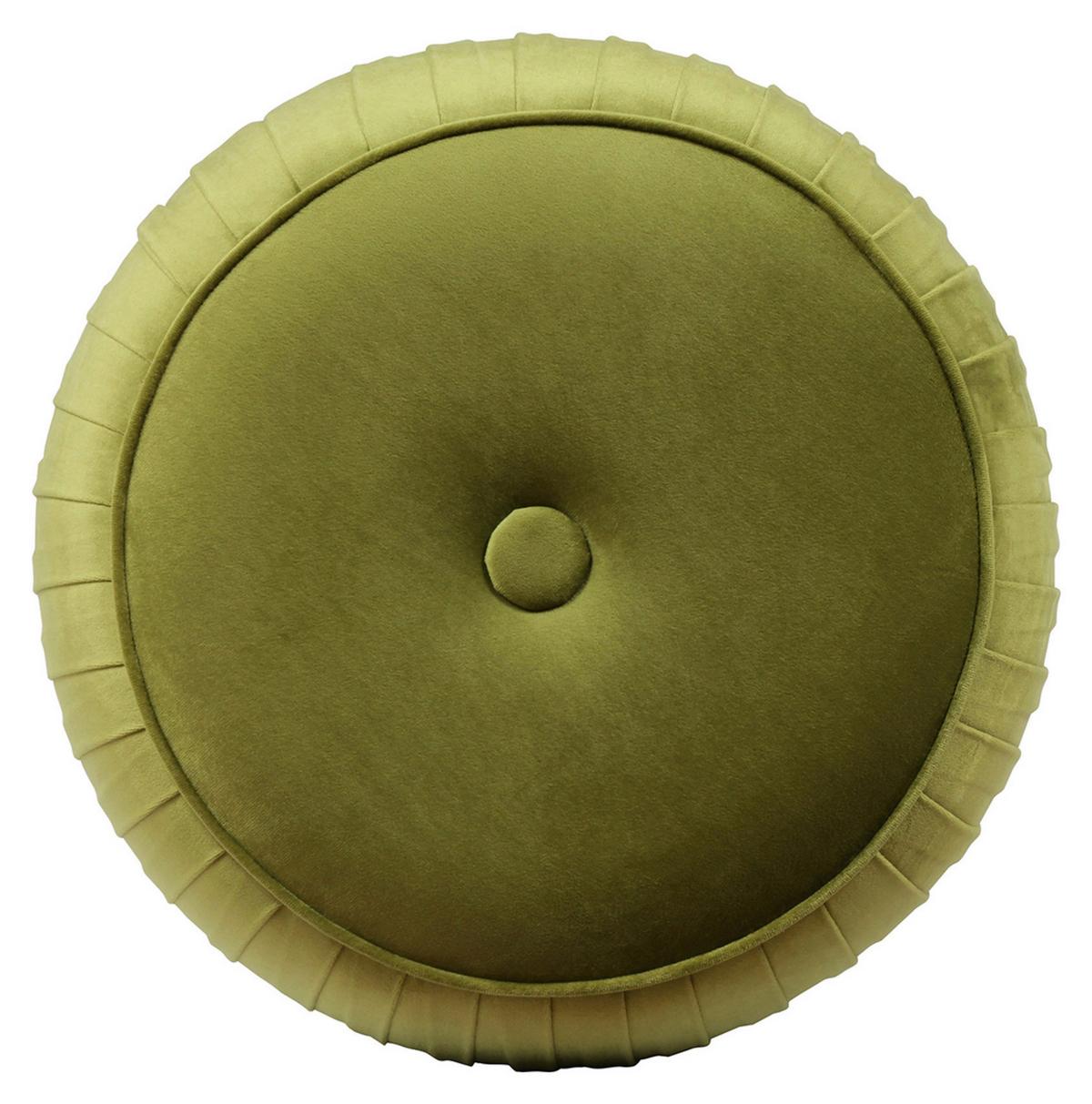 HOCKER LILJE 100 - Goldfarben/Grün, Design, Textil/Metall (43/42cm) - Kayoom