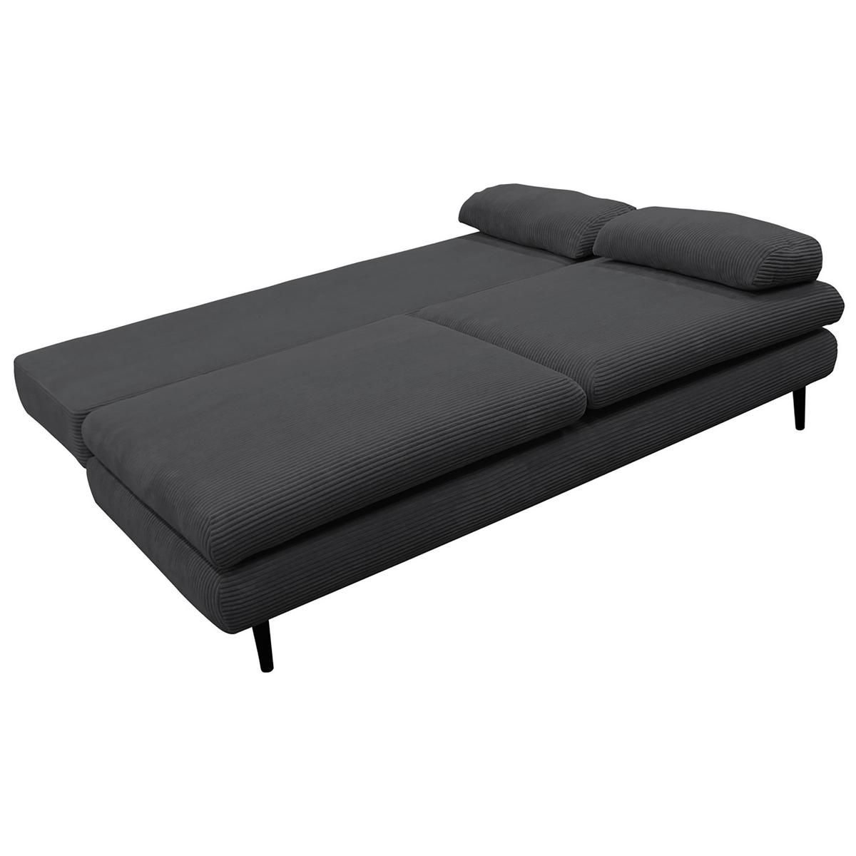 Trosjed Na Razvlačenje Fiore - tamno siva/crna, Design, tekstil/drvo (202/85/99cm) - Modern Living
