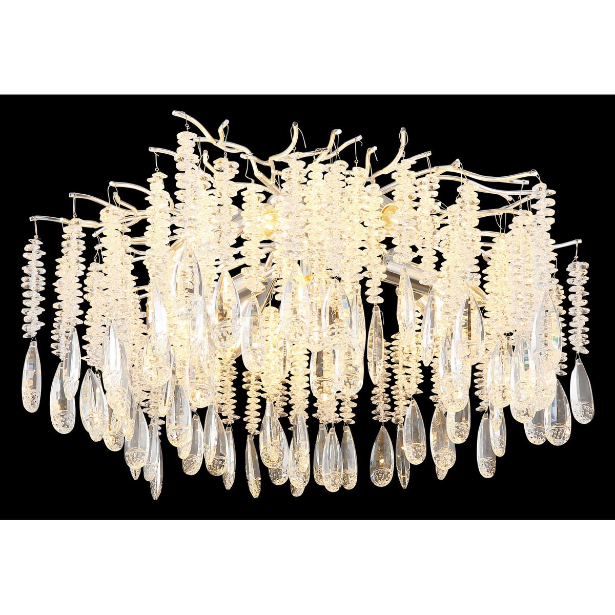 Stropna Svjetiljka Kinga - srebrne boje/prozirno, Konvencionalno, staklo/metal (60/45cm) - Globo