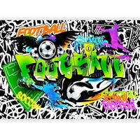 Fototapete Football Graffiti Multicolor - Multicolor, LIFESTYLE, Textil (350/245cm) - artgeist