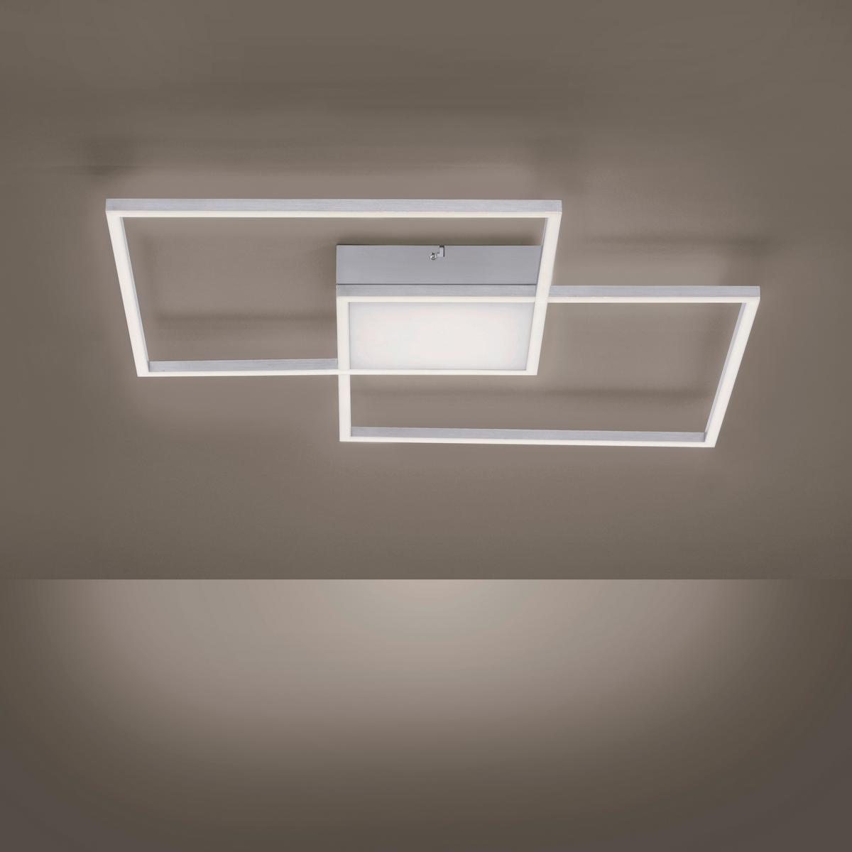 LED-Deckenleuchte Asmin max. 42 Watt - Silberfarben, Kunststoff/Metall (60/60/5,3cm)