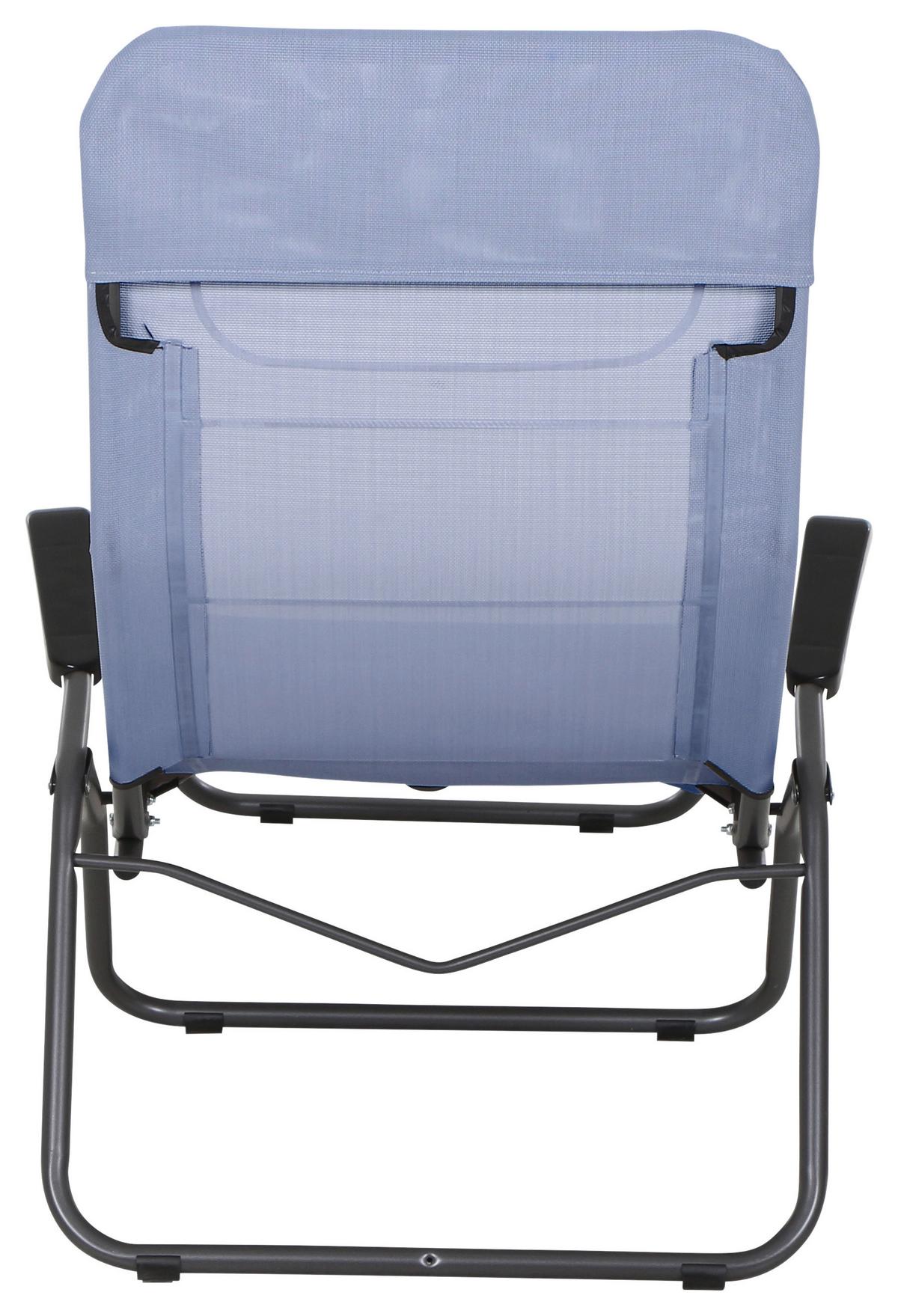 Gartenliege Anco Hellblau Stahl - Anthrazit/Hellblau, MODERN, Textil/Metall (72,5/103,5/144cm) - Siena Garden