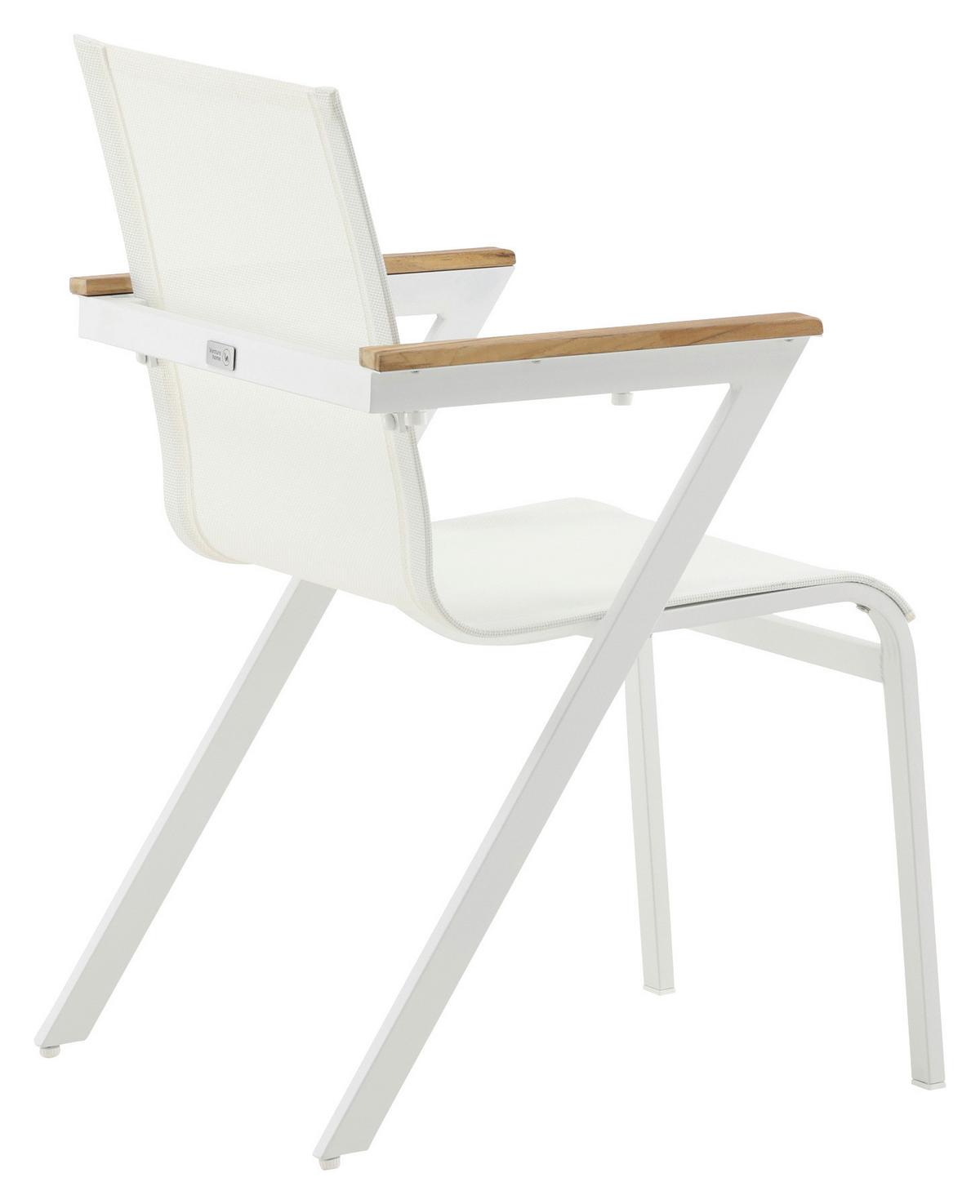 Stapelsessel-Set Mexico 2er Set ca. 57x87 cm Alu Weiß - Weiß, KONVENTIONELL, Holz/Metall (57/87/61cm) - Gardenson