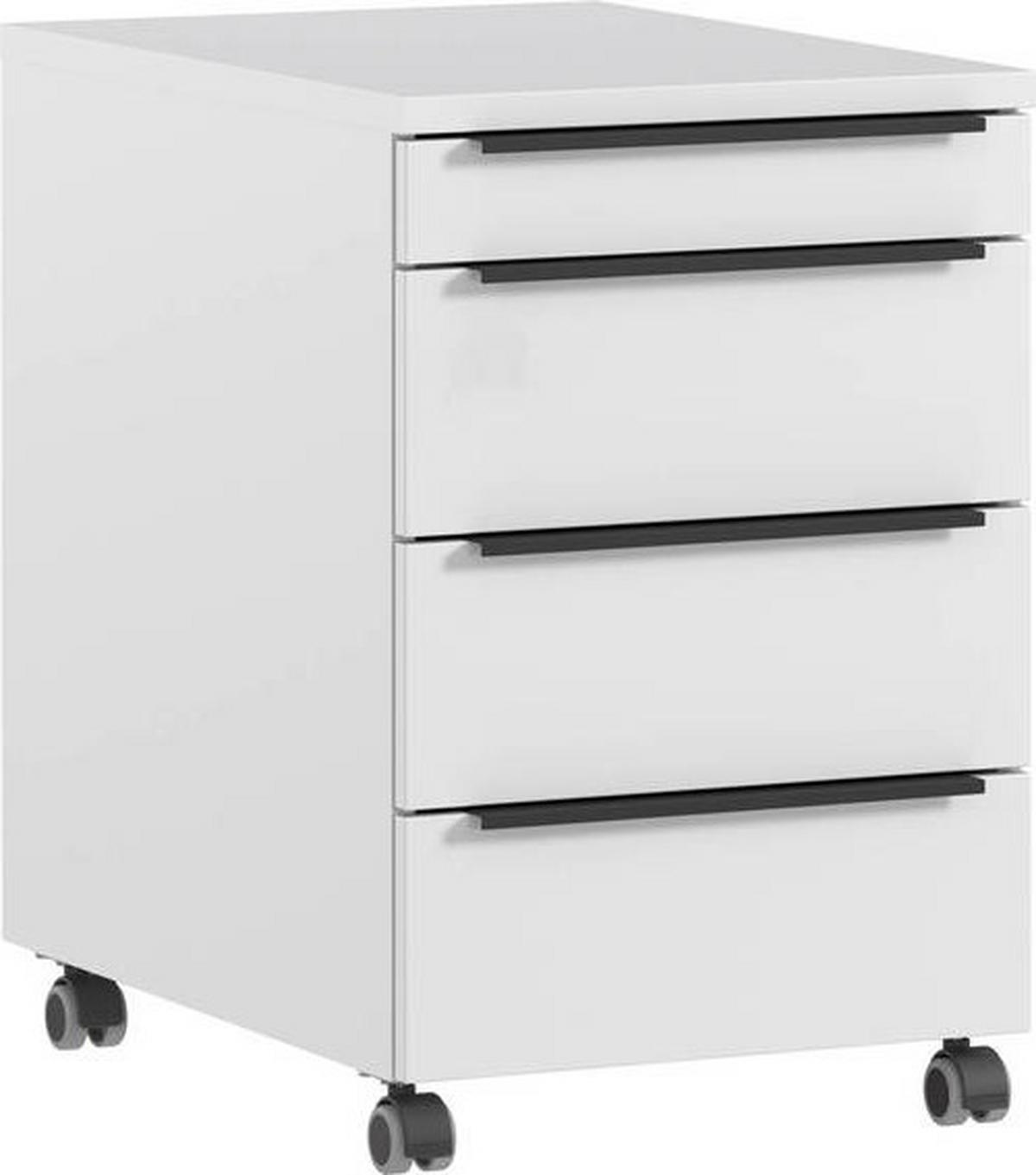 Rollcontainer Ribera Grau - Schwarz/Grau, Modern, Holzwerkstoff/Kunststoff (42/63/60cm) - Premium Living