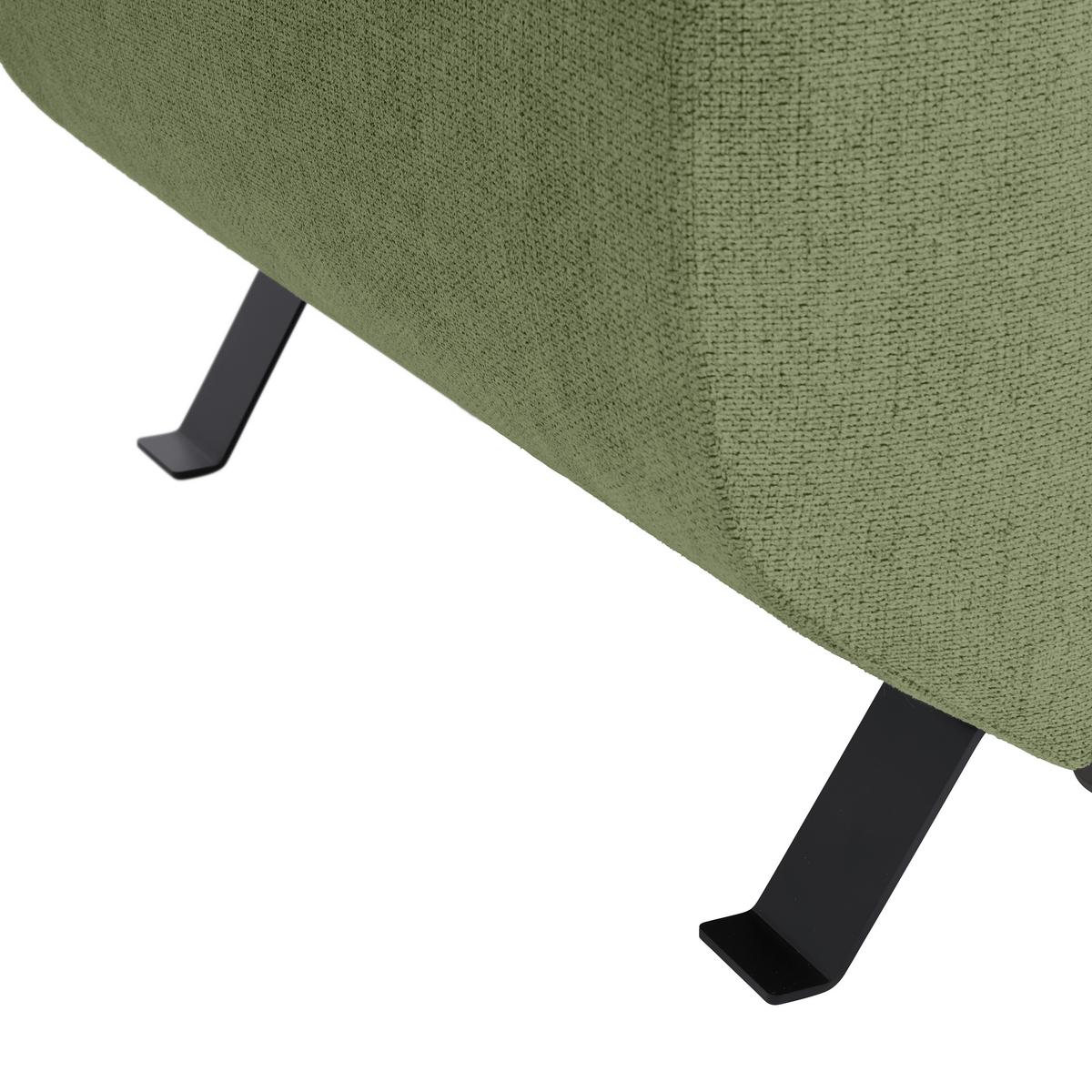 Kutna Garnitura Raven - maslinasto zelena/crna, Moderno, tekstil/metal (257/76-92/96cm) - Modern Living