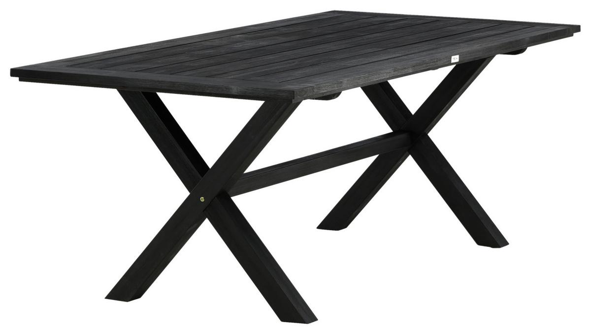 Gartentisch Rives ca. 200x100x75 cm Schwarz - Schwarz, KONVENTIONELL, Holz (200/100/75cm) - Gardenson