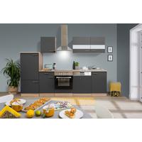 Küchenleerblock LBKB280ESG Grau/Eiche ca. 280 cm - Edelstahlfarben/Eichefarben, Basics, Holzwerkstoff/Metall (280cm) - Respekta