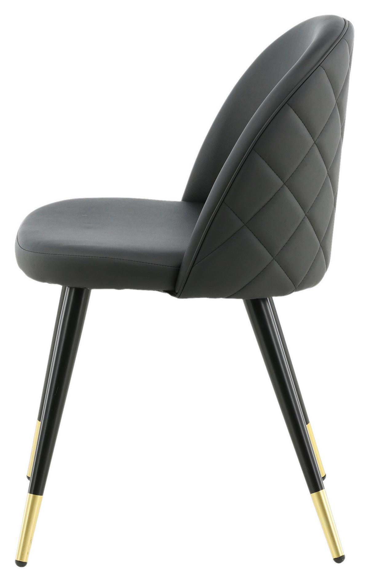 Stuhl Set Velvet VELVET - Schwarz, Design, Textil/Metall (50/77/48cm) - Livetastic
