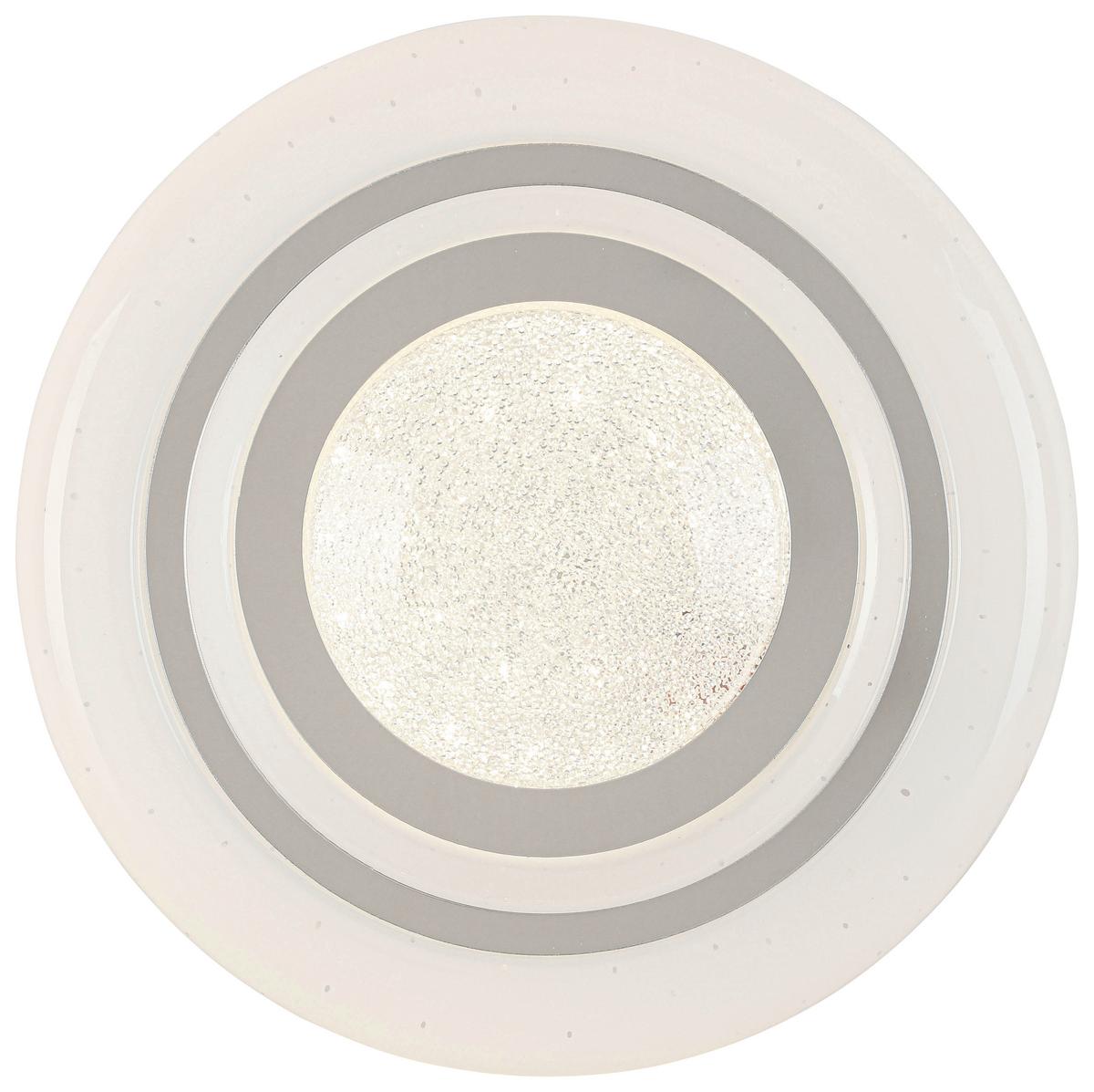 Led-deckenleuchte Ali Weiss/chromfarben Max.12 Watt - Chromfarben/Weiss, Modern, Kunststoff/Metall (26/26/5,5cm) - Mömax