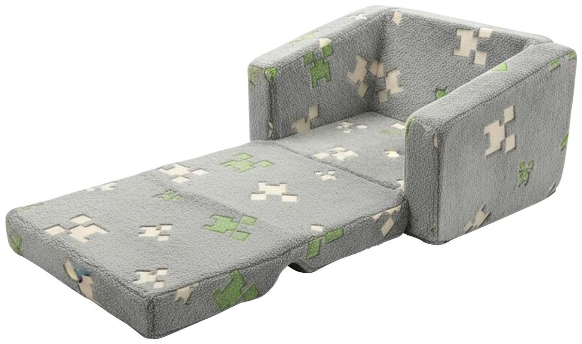 SOFA DZIECIĘCA/MŁODZIEŻOWA MINECRAFT - szary, Trend, tkanina (105/58/41cm) - Minecraft