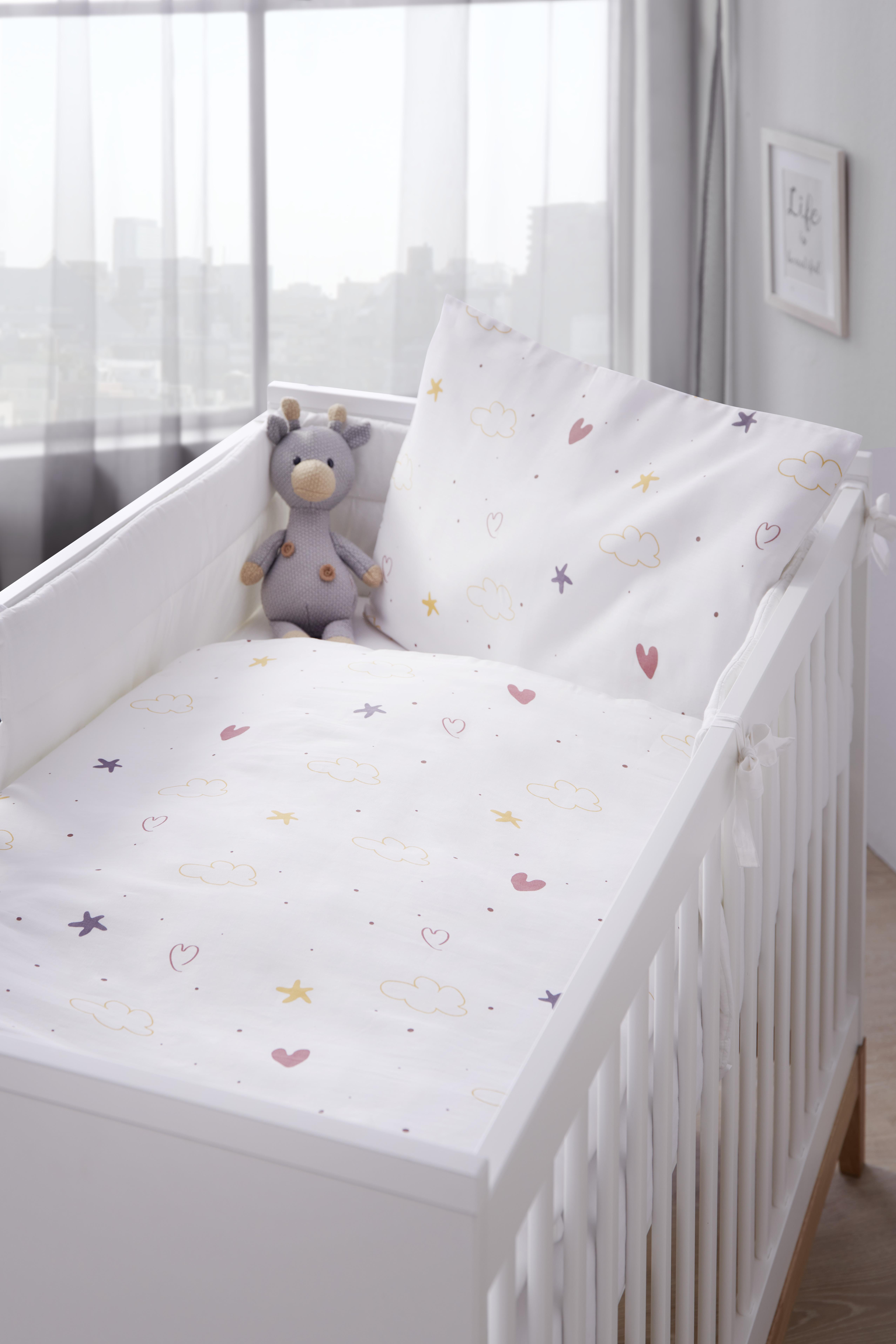Kinderbettwäsche Sammy ca. 100x135cm - Weiß, MODERN, Textil (100/135cm) - Premium Living