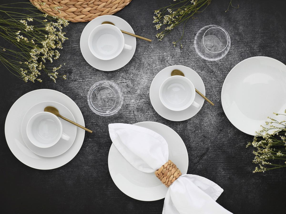 Kaffeeservice Luna Weiß, 18-teilig - Weiß, Basics, Keramik - Creatable