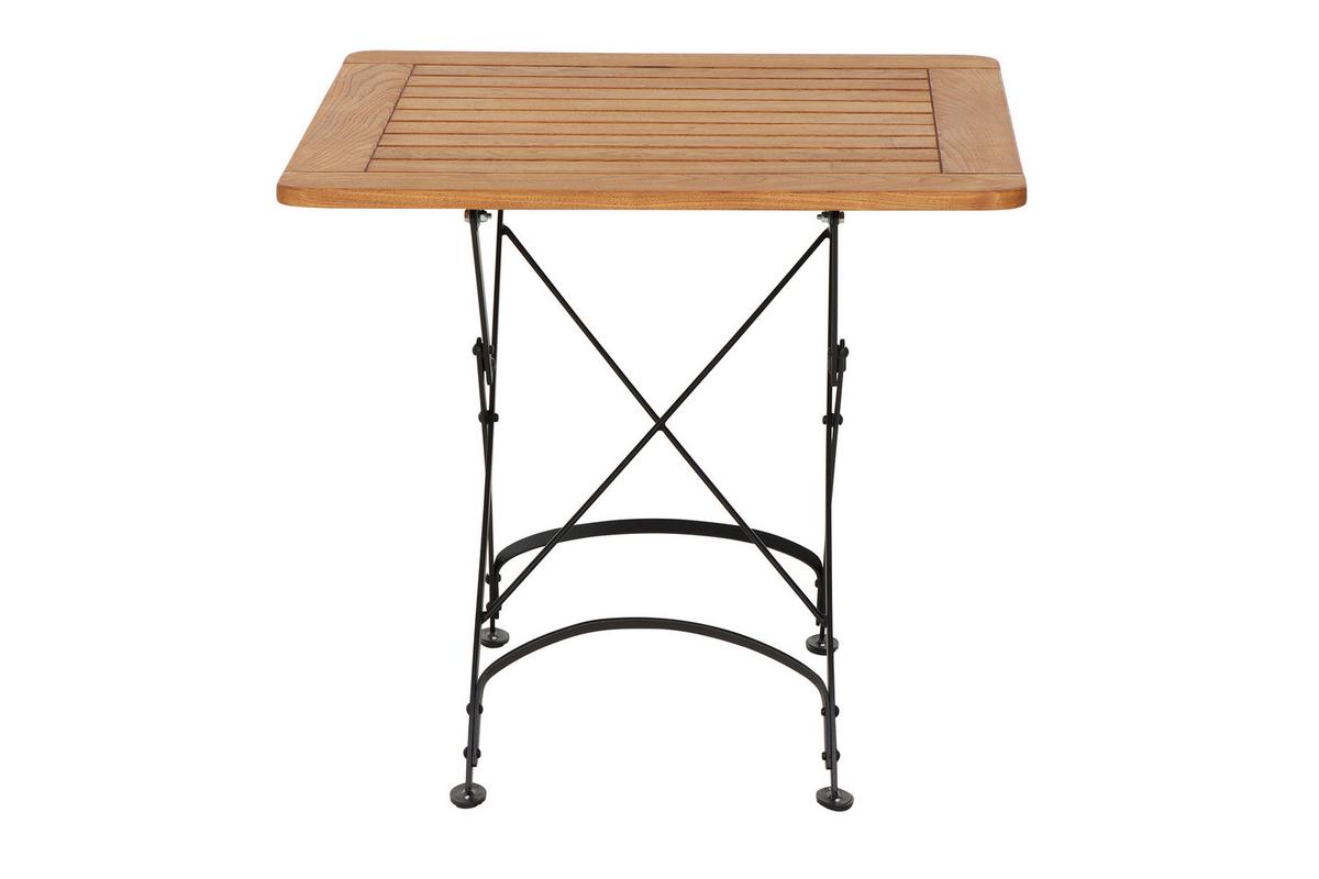 Siena Garden Gartenklapptisch ca.80x80x78cm Robinie - Robinienfarben/Schwarz, KONVENTIONELL, Holz/Metall (80/80/78cm) - Siena Garden