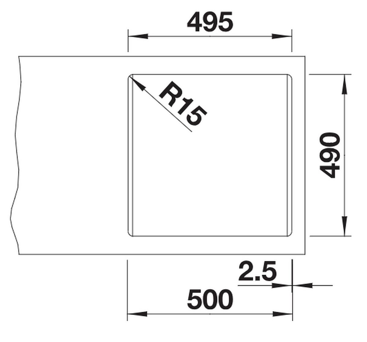 Spüle 525952 Schwarz - Schwarz, MODERN (51,5/51cm) - Blanco