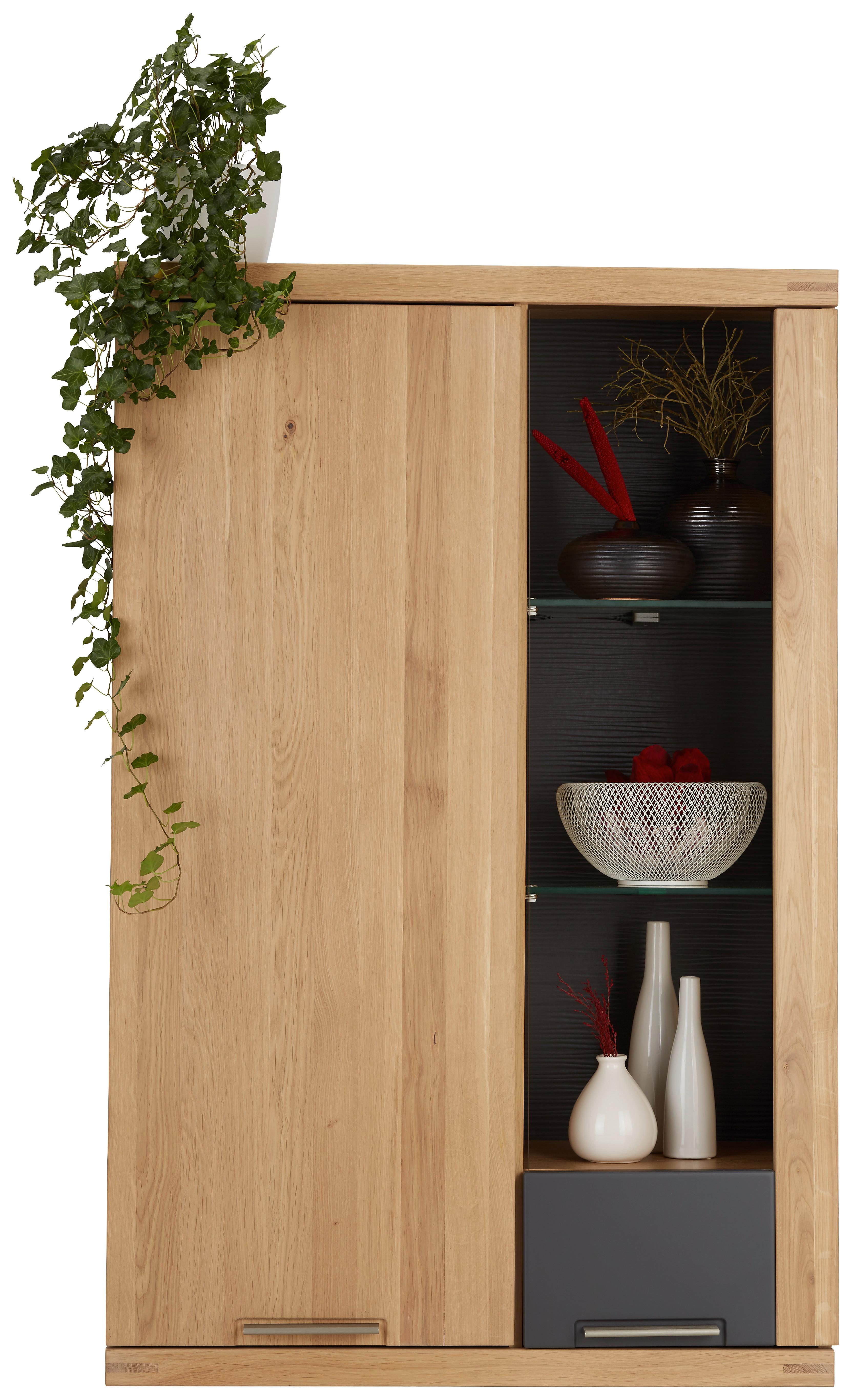 Hängeelement in Eichefarben - Eichefarben/Graphitfarben, KONVENTIONELL, Glas/Holz (80/124/37cm) - Zandiara