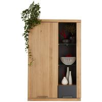 Hängeelement in Eichefarben - Eichefarben/Graphitfarben, KONVENTIONELL, Glas/Holz (80/124/37cm) - Zandiara